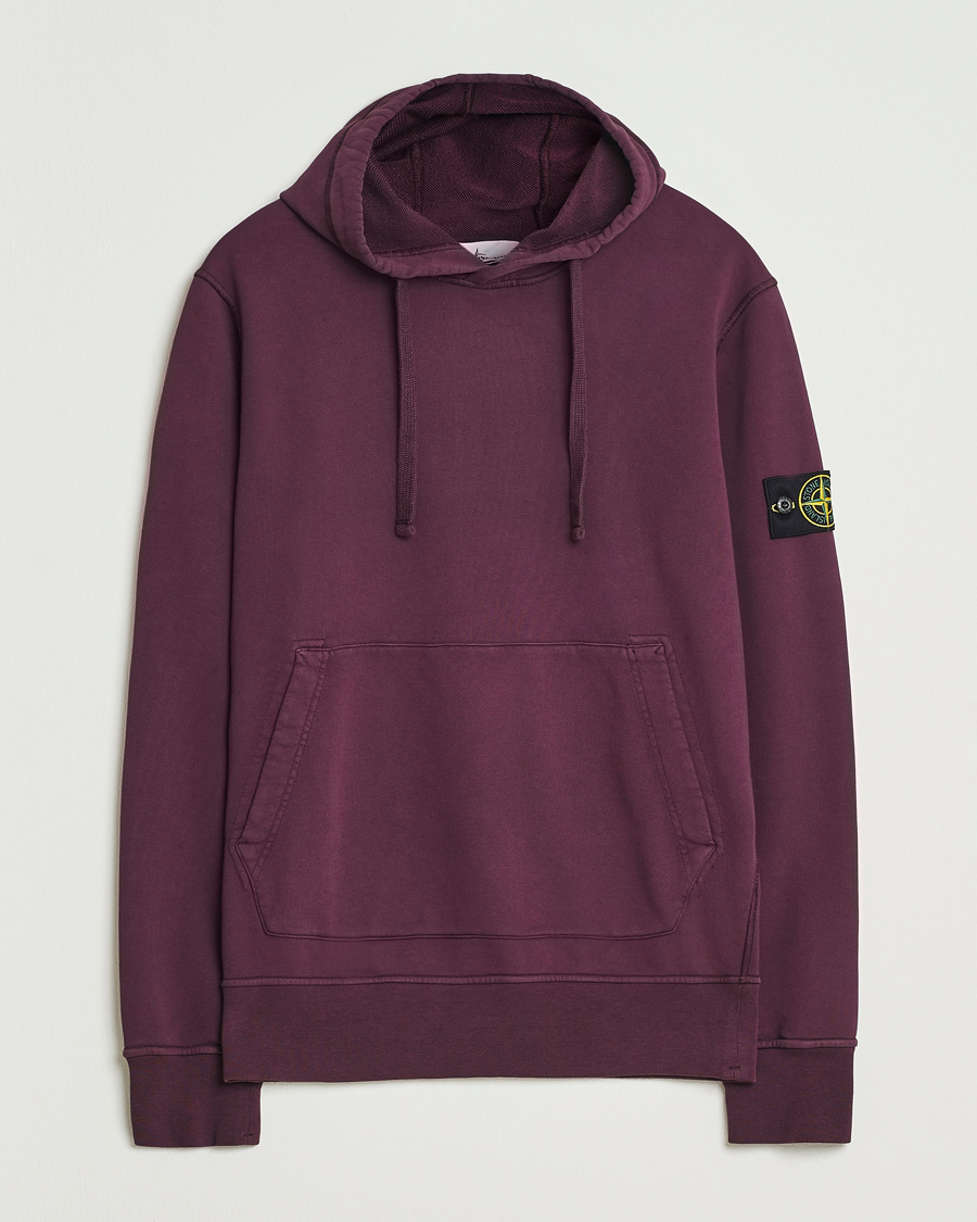 Mies | Puserot | Stone Island | Garment Dyed Fleece Hood Amaranth