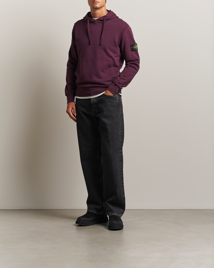 Mies | Puserot | Stone Island | Garment Dyed Fleece Hood Amaranth