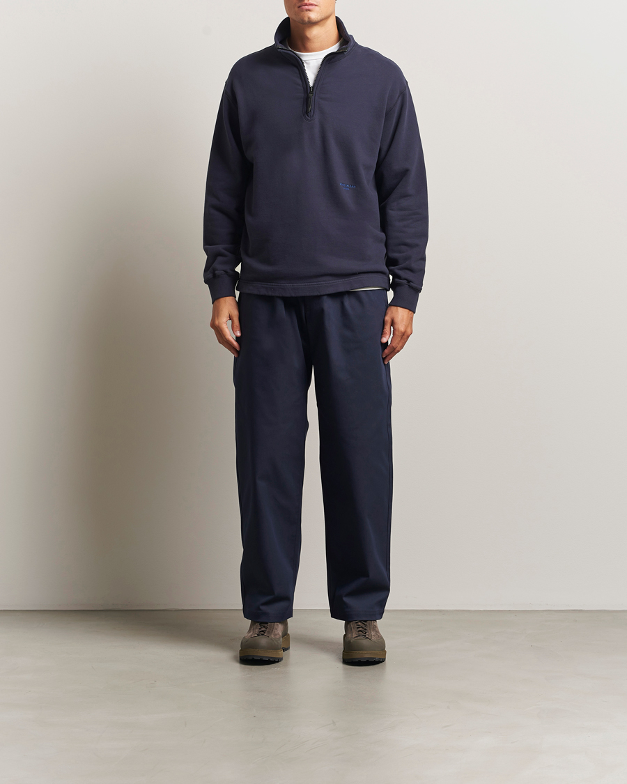 Mies | Puserot | Stone Island | Marina Brushed Organic Cotton Half-Zip Navy