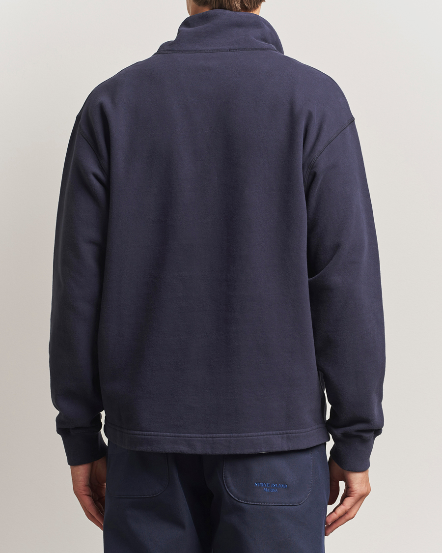 Mies | Puserot | Stone Island | Marina Brushed Organic Cotton Half-Zip Navy