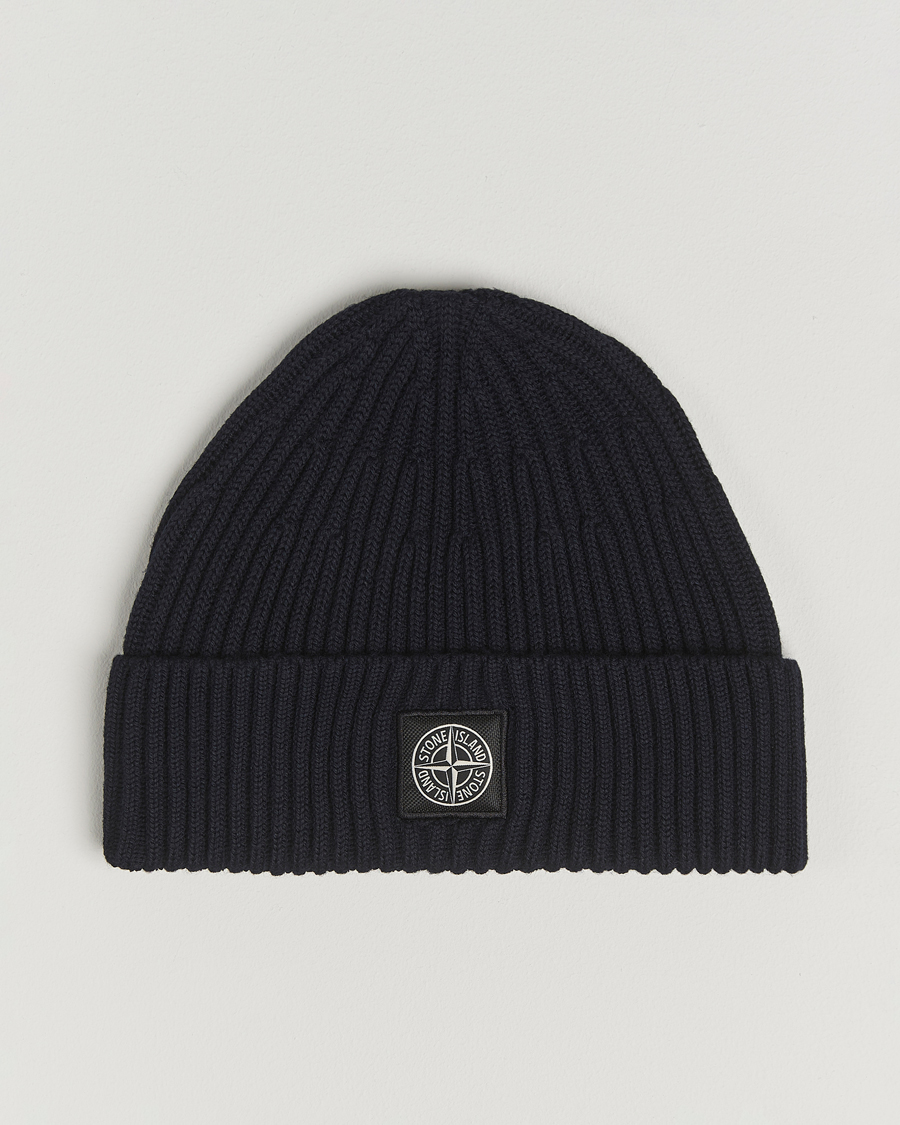 Mies | Pipot | Stone Island | Full Rib Wool Beanie Navy