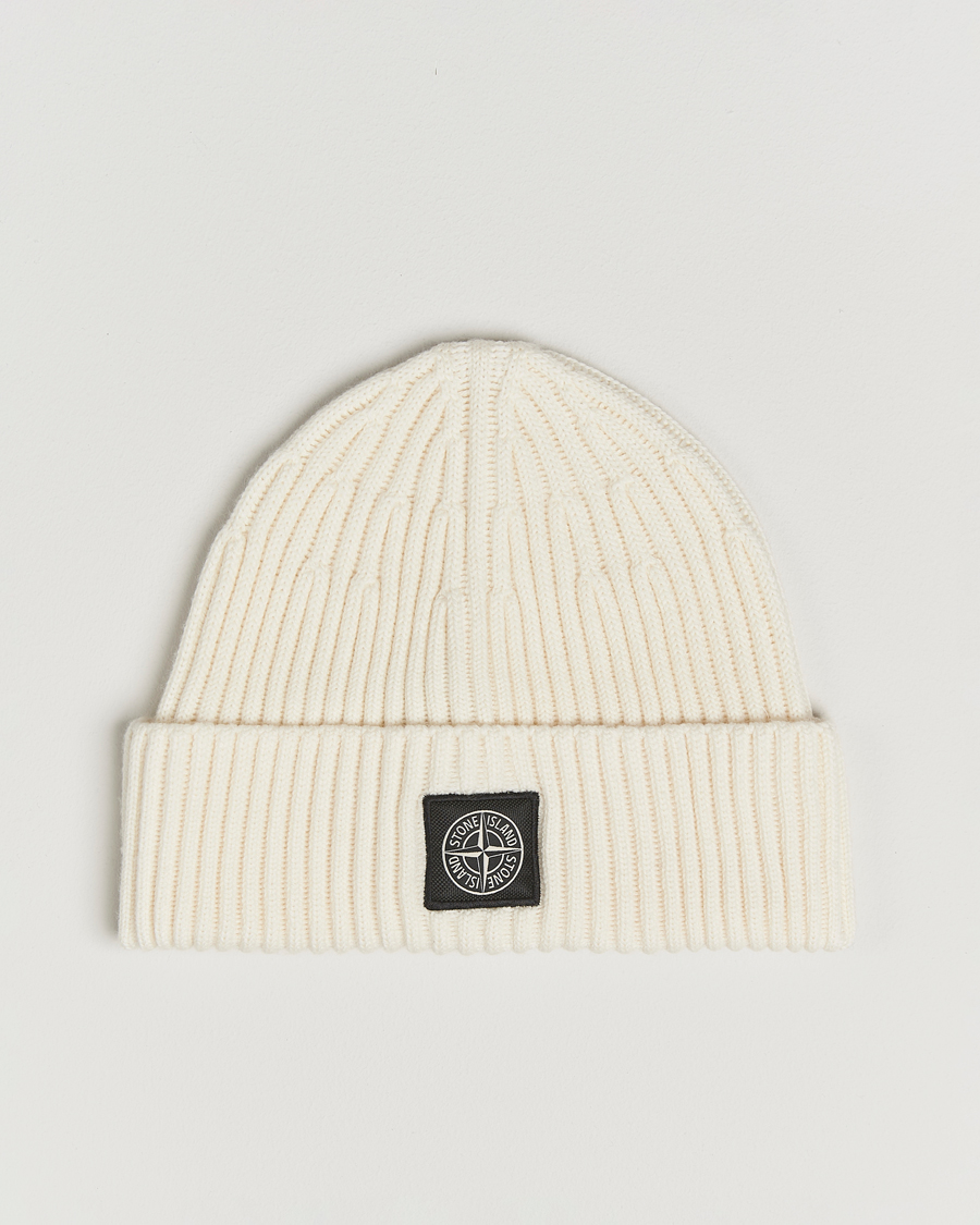 Mies | Stone Island Full Rib Wool Beanie Ivory | Stone Island | Full Rib Wool Beanie Ivory