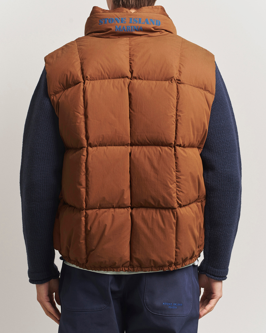 Mies | Ulkoliivit | Stone Island | Marina Cotton/Nylon Tela Down Vest Tobacco