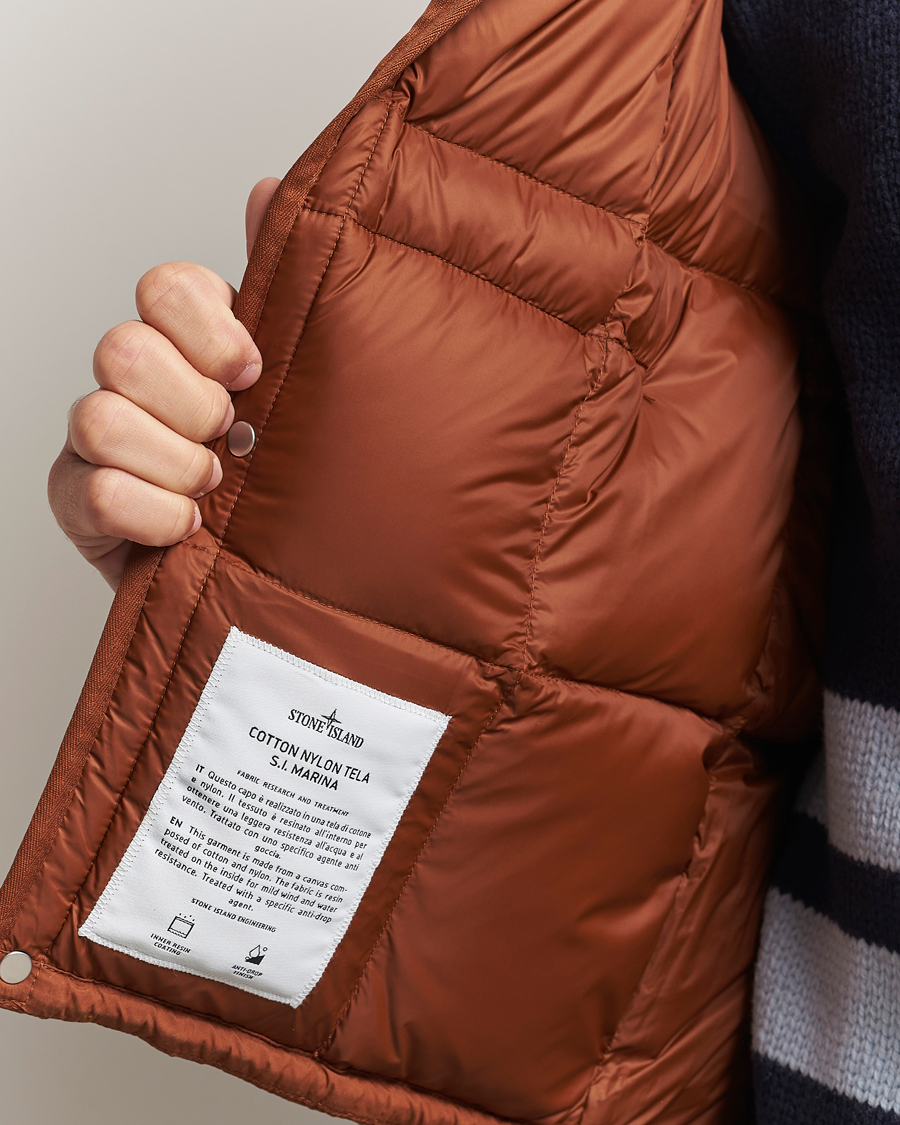 Mies | Ulkoliivit | Stone Island | Marina Cotton/Nylon Tela Down Vest Tobacco