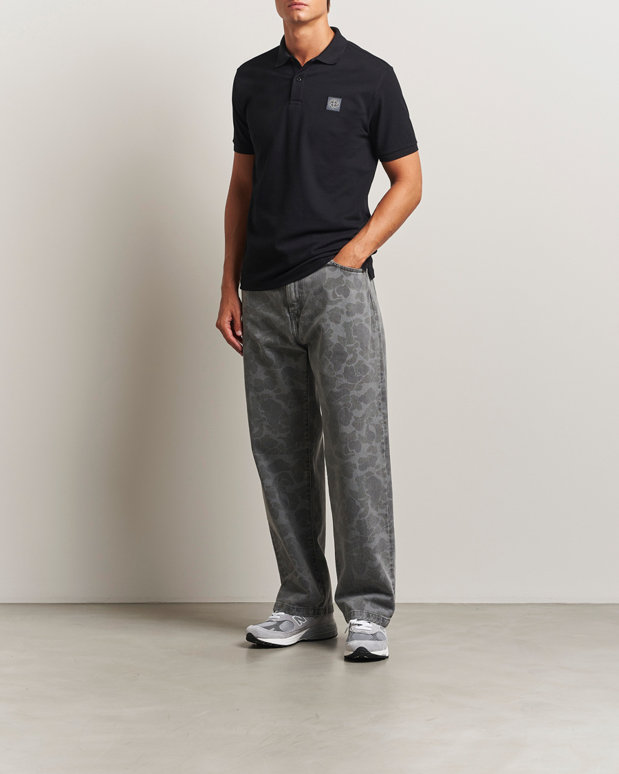 Mies | Pikeet | Stone Island | Organic Cotton Pique Polo Black