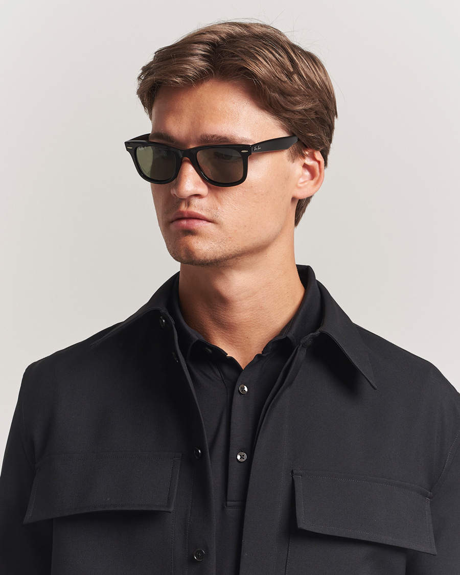 Mies | Aurinkolasit | Ray-Ban | Original Wayfarer Polarized Sunglasses Black/Green