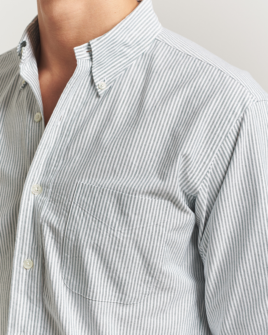 Mies | Kauluspaidat | Kamakura Shirts | Vintage Ivy Oxford Button Down Shirt Green Stripe