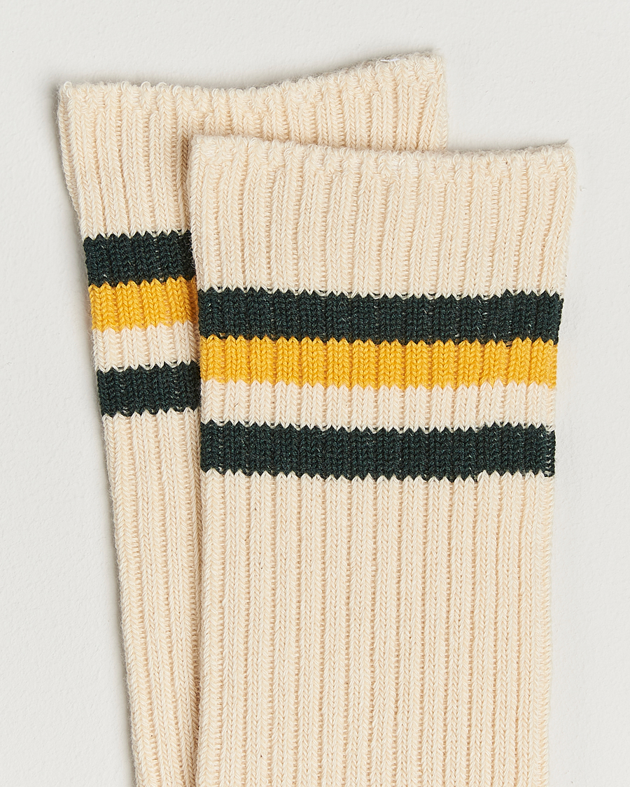 Mies | Alusvaatteet | Kamakura Shirts | Kamakura ShirtsVintage Ivy SocksWhite/Yellow