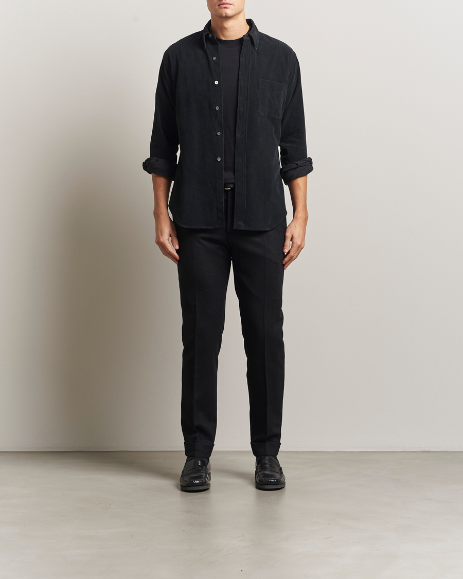 Mies | Kauluspaidat | Kamakura Shirts | Vintage Ivy Needle Cord Shirt Black