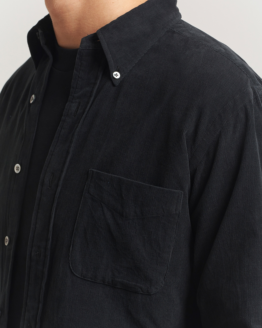 Mies | Kauluspaidat | Kamakura Shirts | Vintage Ivy Needle Cord Shirt Black