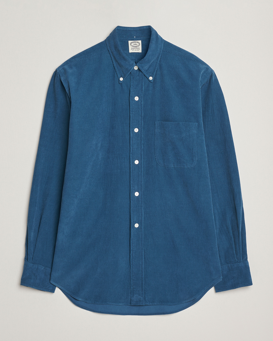 Mies | Kauluspaidat | Kamakura Shirts | Vintage Ivy Needle Cord Shirt Smoke Blue