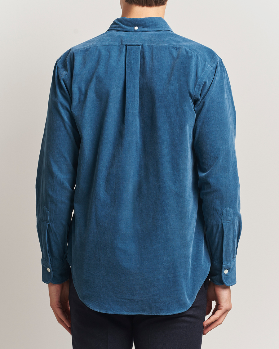 Mies | Kauluspaidat | Kamakura Shirts | Vintage Ivy Needle Cord Shirt Smoke Blue