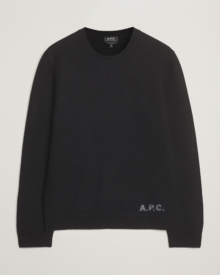 Mies | Puserot | A.P.C. | Edward Wool Knitted Sweater Black