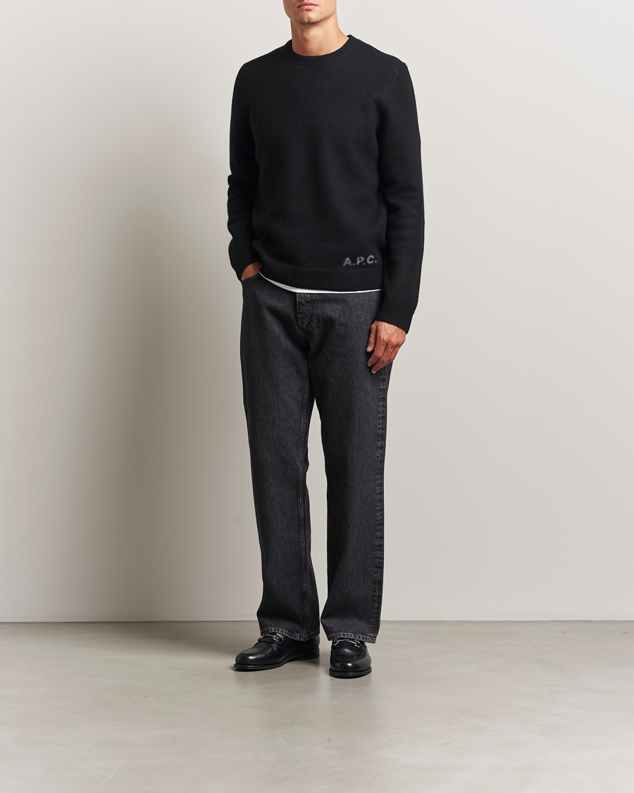 Mies | Puserot | A.P.C. | Edward Wool Knitted Sweater Black