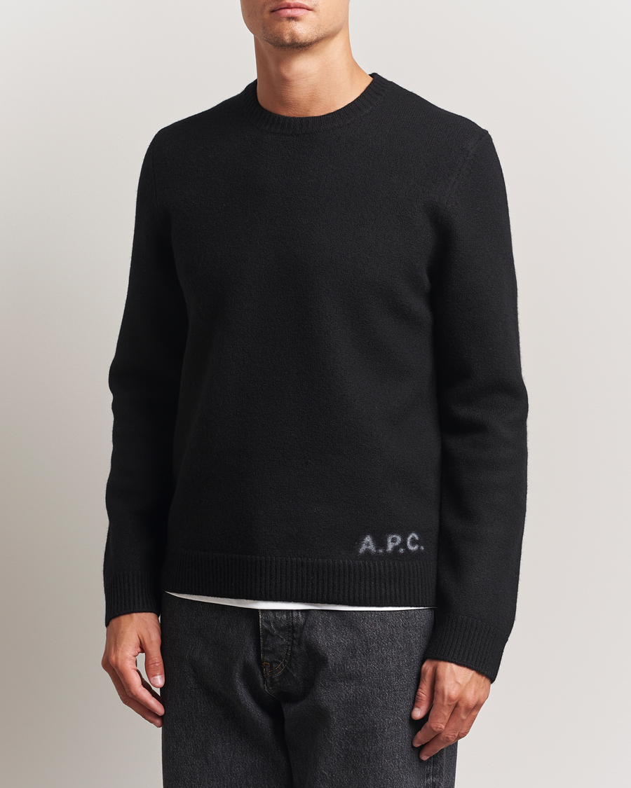 Mies | Puserot | A.P.C. | Edward Wool Knitted Sweater Black