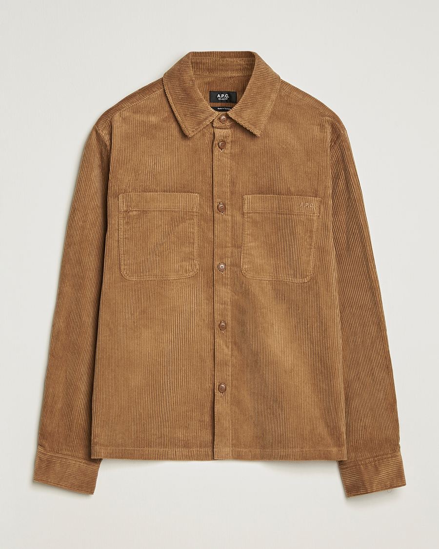 Mies | Kauluspaidat | A.P.C. | Leon Corduroy Overshirt Brown