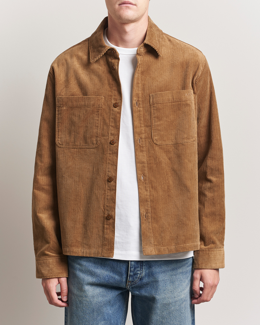 Mies | Kauluspaidat | A.P.C. | Leon Corduroy Overshirt Brown