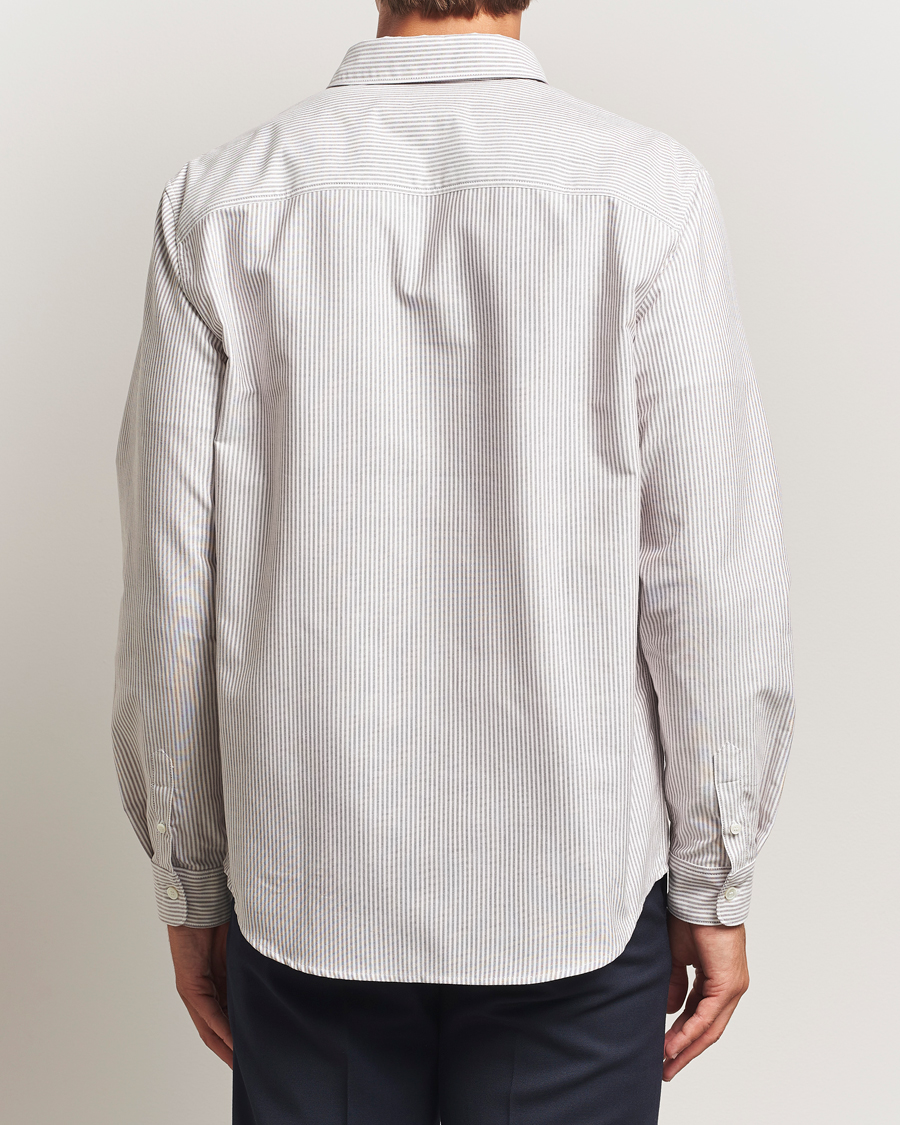 Mies | Kauluspaidat | A.P.C. | Greg Striped Oxford Shirt Burgundy/White