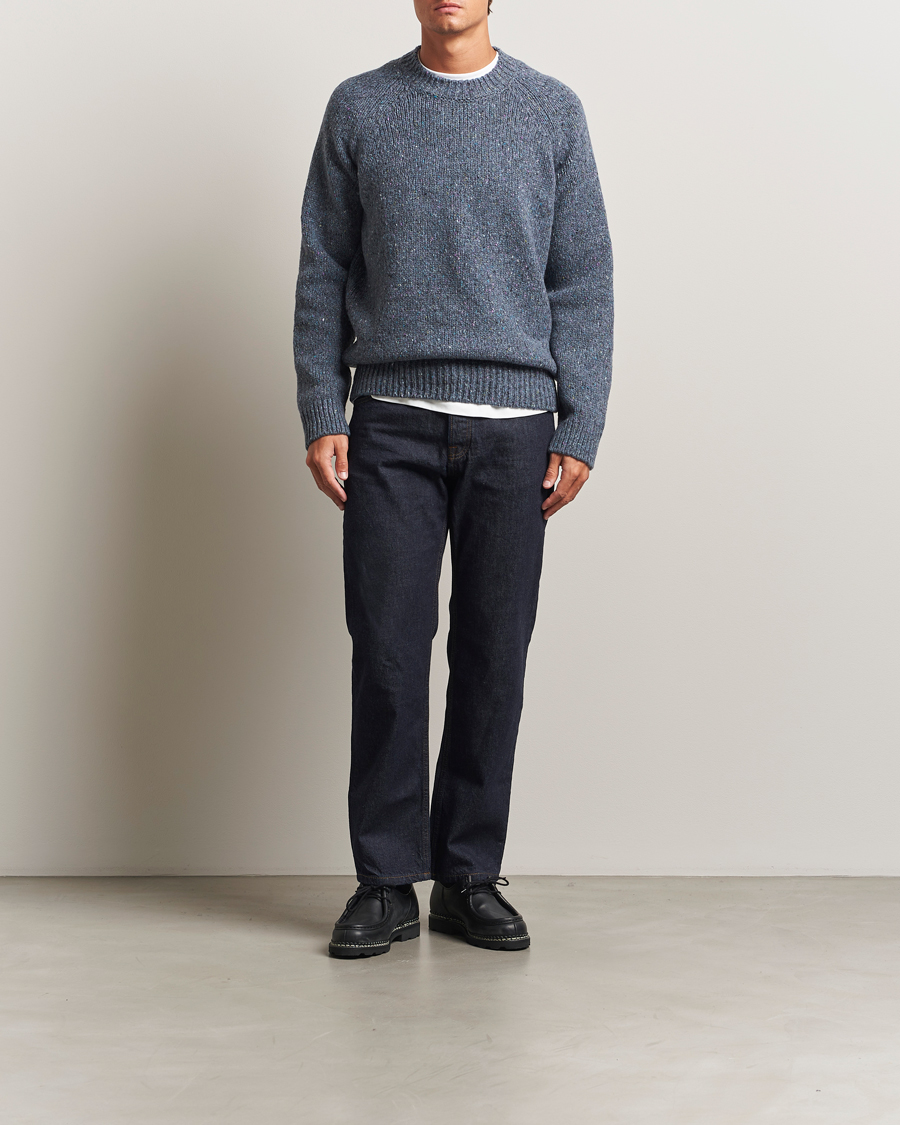 Mies | Puserot | A.P.C. | Harris Wool Knitted Sweater Blue Grey