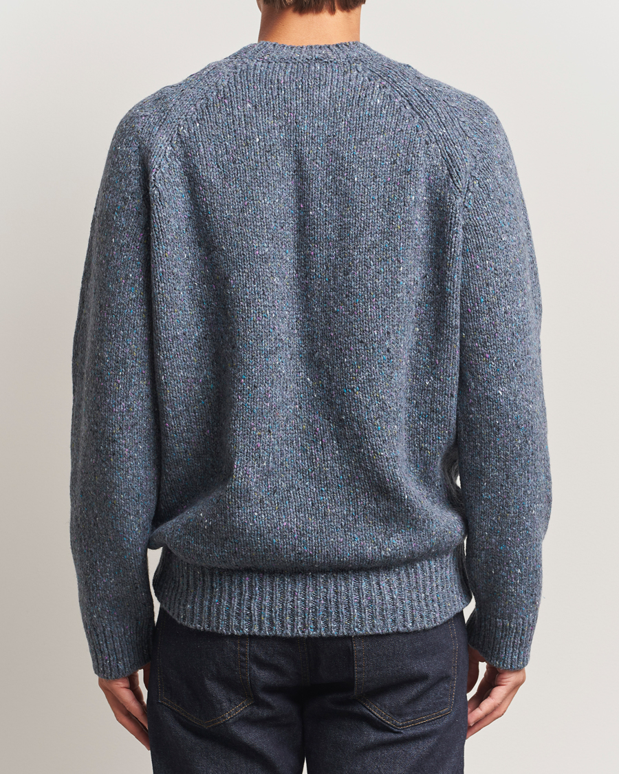 Mies | Puserot | A.P.C. | Harris Wool Knitted Sweater Blue Grey