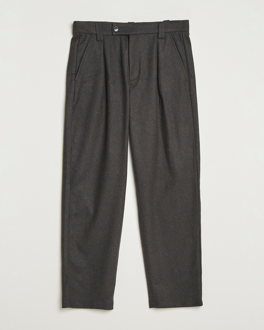 Mies | Housut | A.P.C. | Renato Wool Flannel Trousers Dark Brown