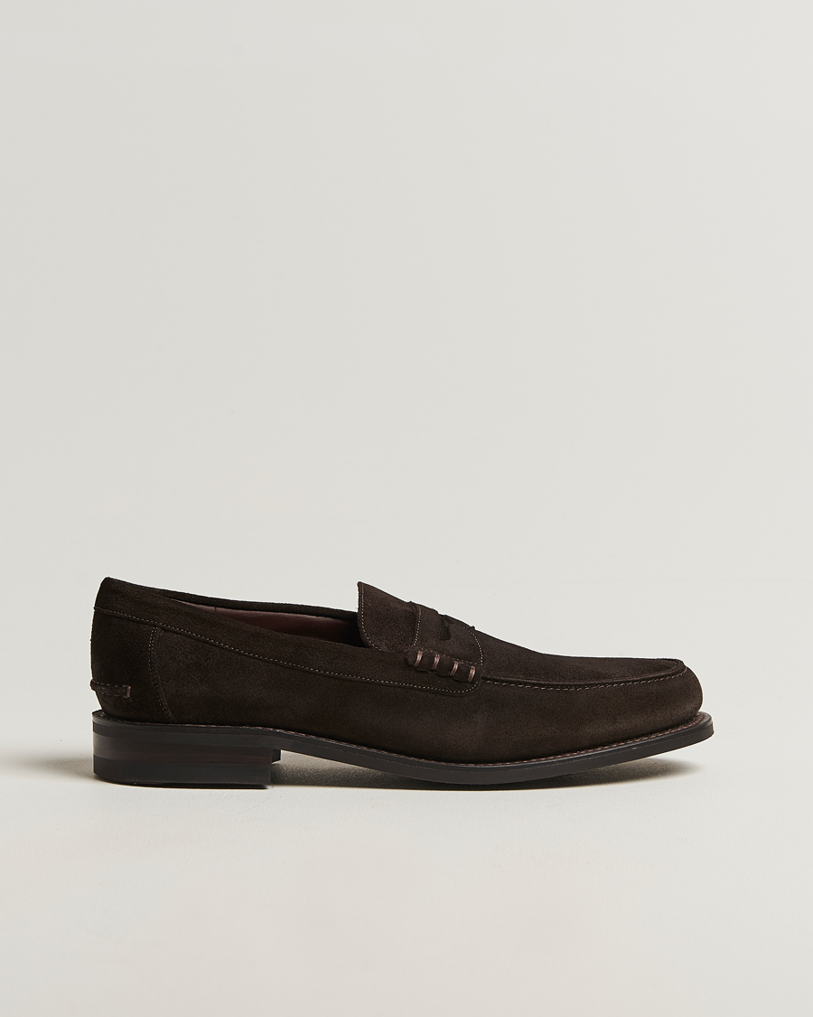 Mies | Loaferit | Loake 1880 | Kingscliffe Suede Loafer Dark Brown