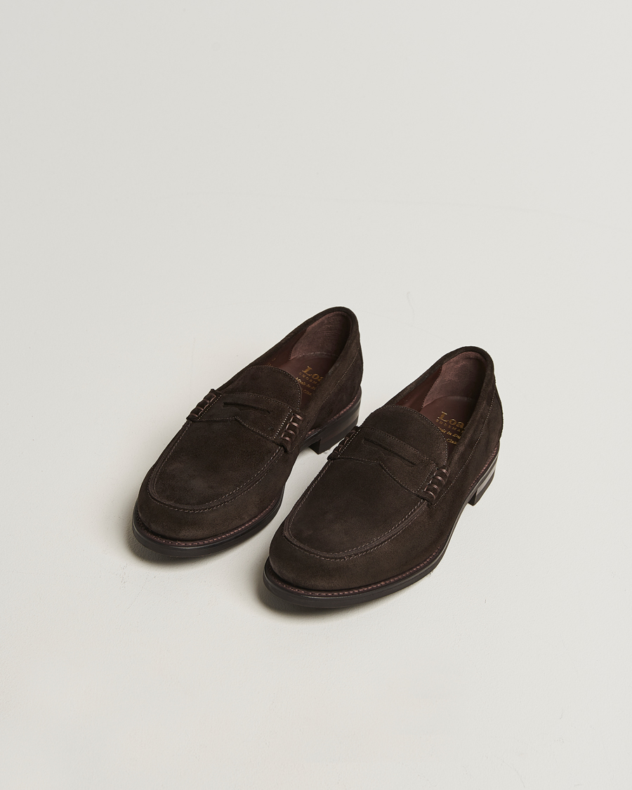 Mies | Loaferit | Loake 1880 | Kingscliffe Suede Loafer Dark Brown