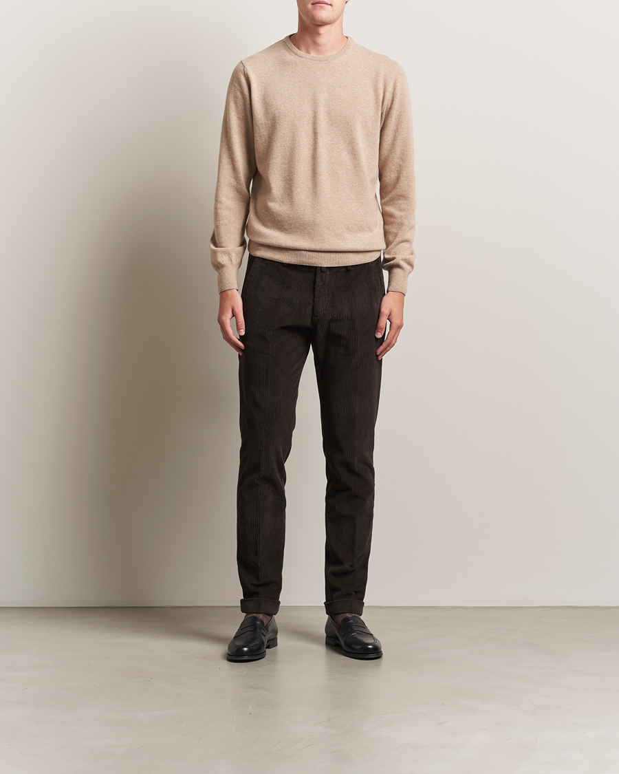 Mies | Puserot | Morgano | Wool/Cashmere Crewneck Beige