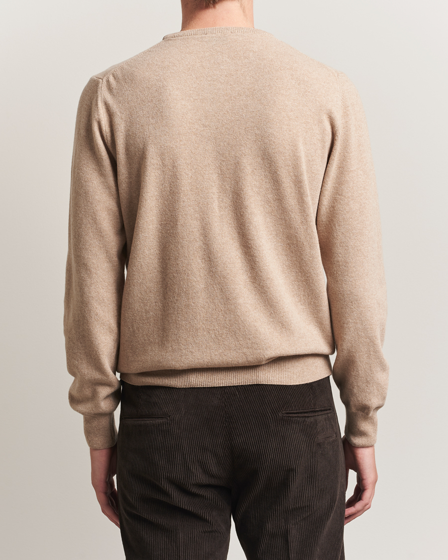 Mies | Puserot | Morgano | Wool/Cashmere Crewneck Beige