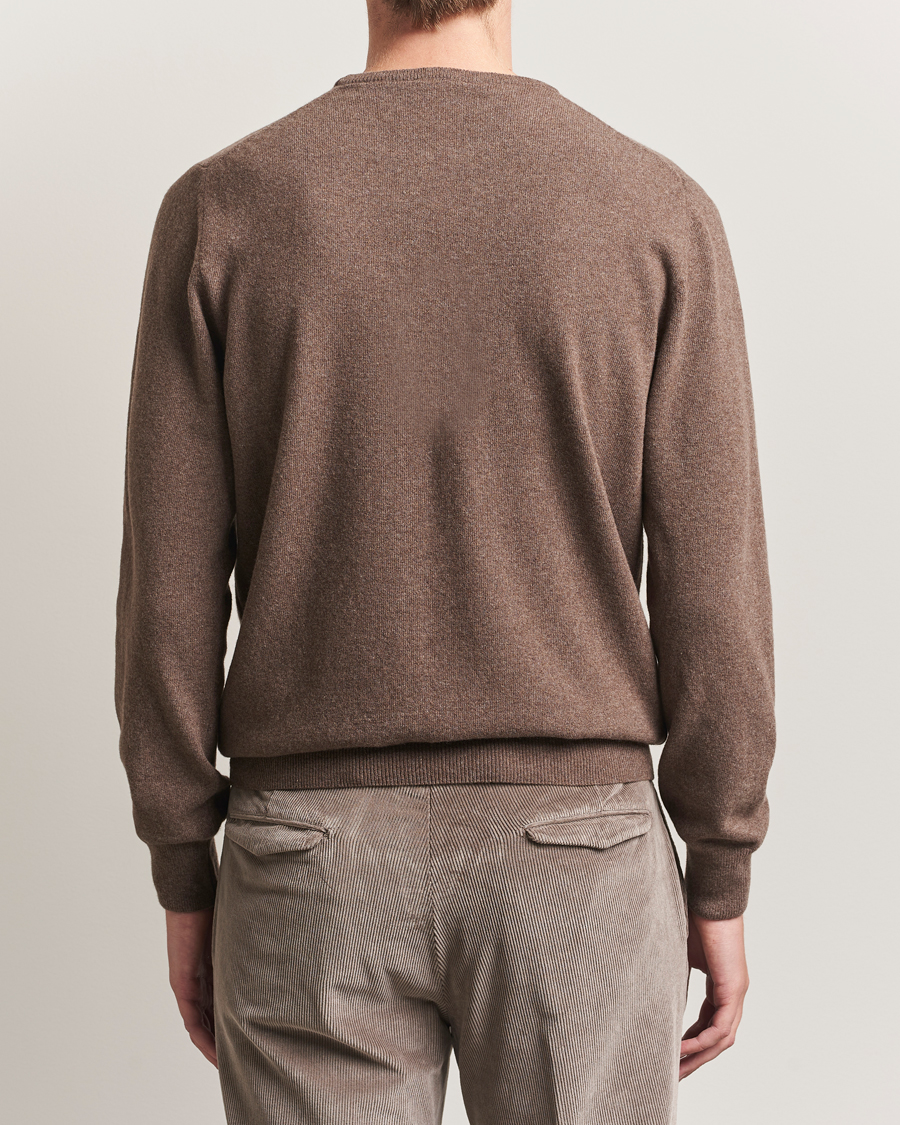 Mies | Puserot | Morgano | Wool/Cashmere Crewneck Brown