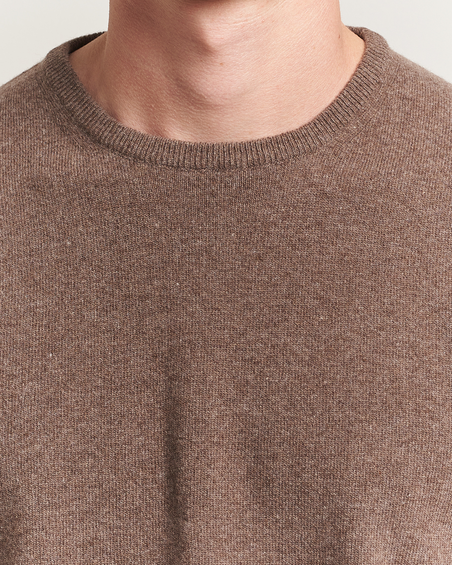 Mies | Puserot | Morgano | Wool/Cashmere Crewneck Brown
