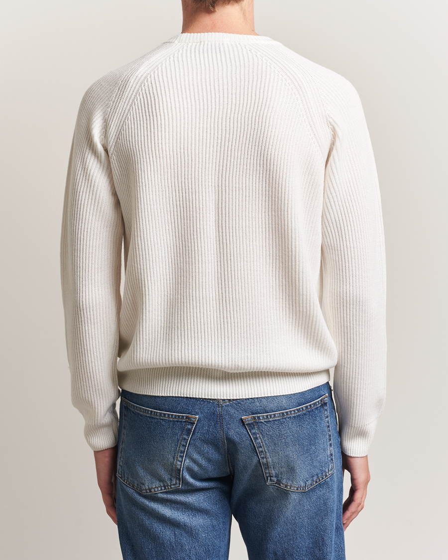 Mies | Puserot | Morgano | Merino Knitted Fisherman Ribb White