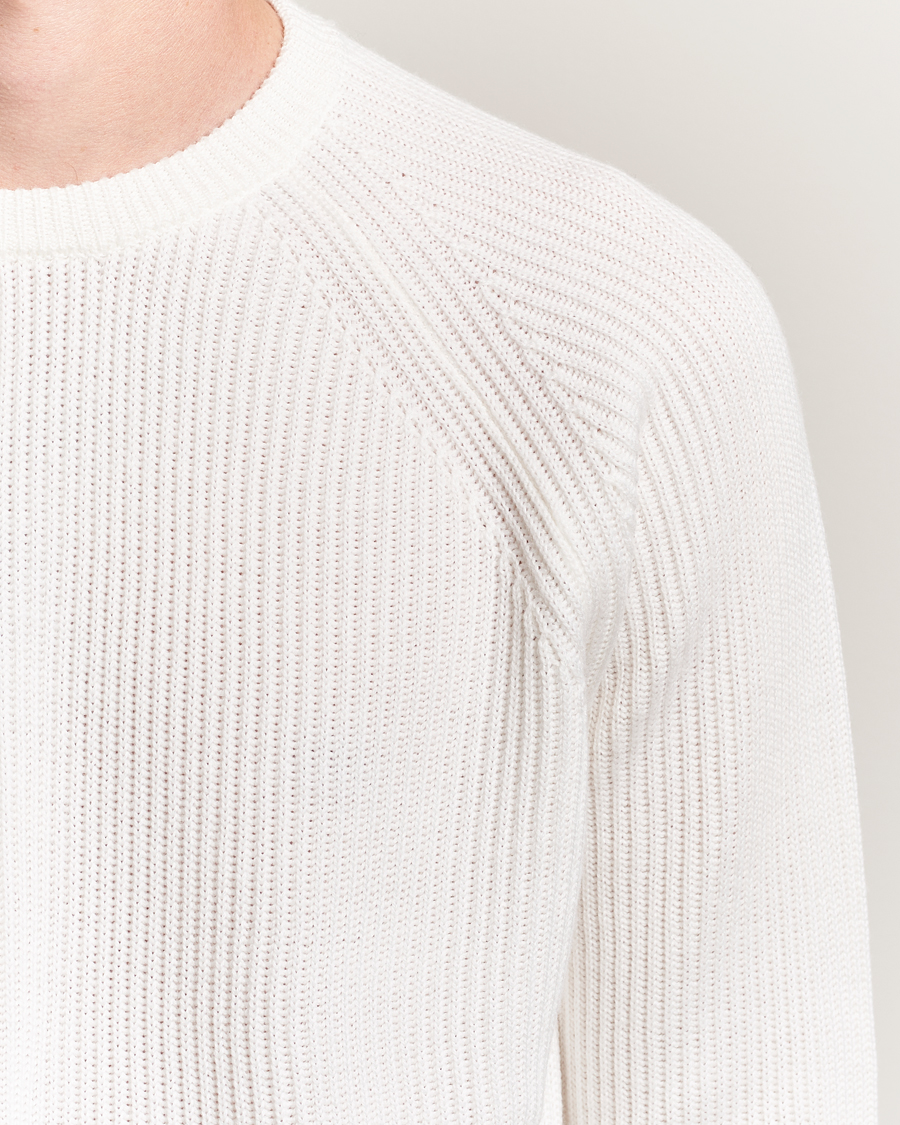 Mies | Puserot | Morgano | Merino Knitted Fisherman Ribb White