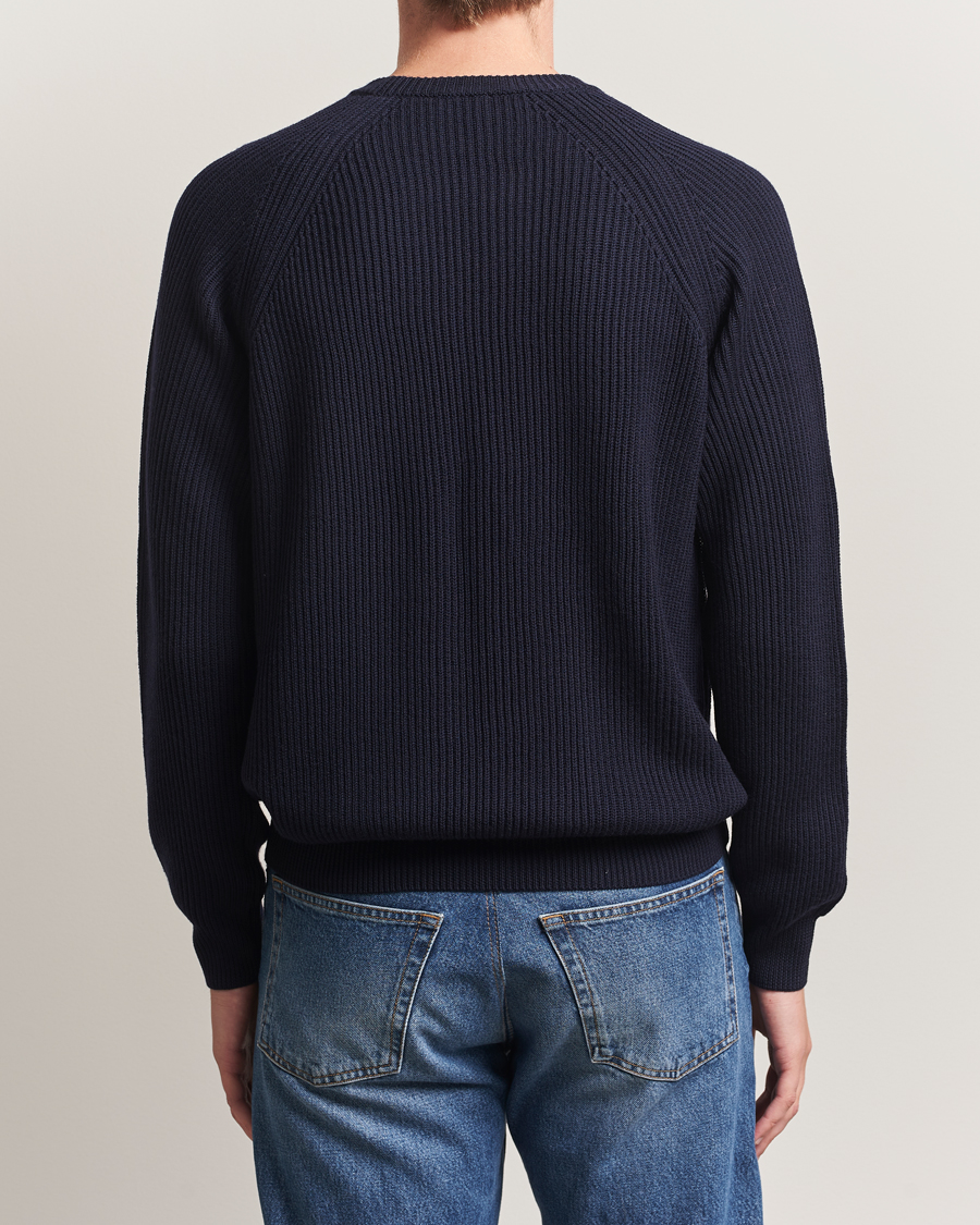 Mies | Puserot | Morgano | Merino Knitted Fisherman Ribb Navy