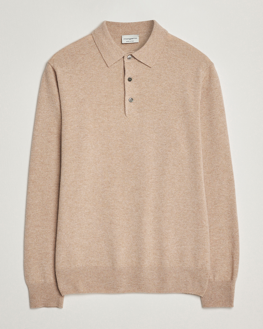 Mies | Puserot | Morgano | Wool/Cashmere Polo Beige