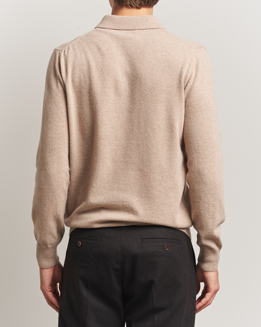 Mies | Puserot | Morgano | Wool/Cashmere Polo Beige