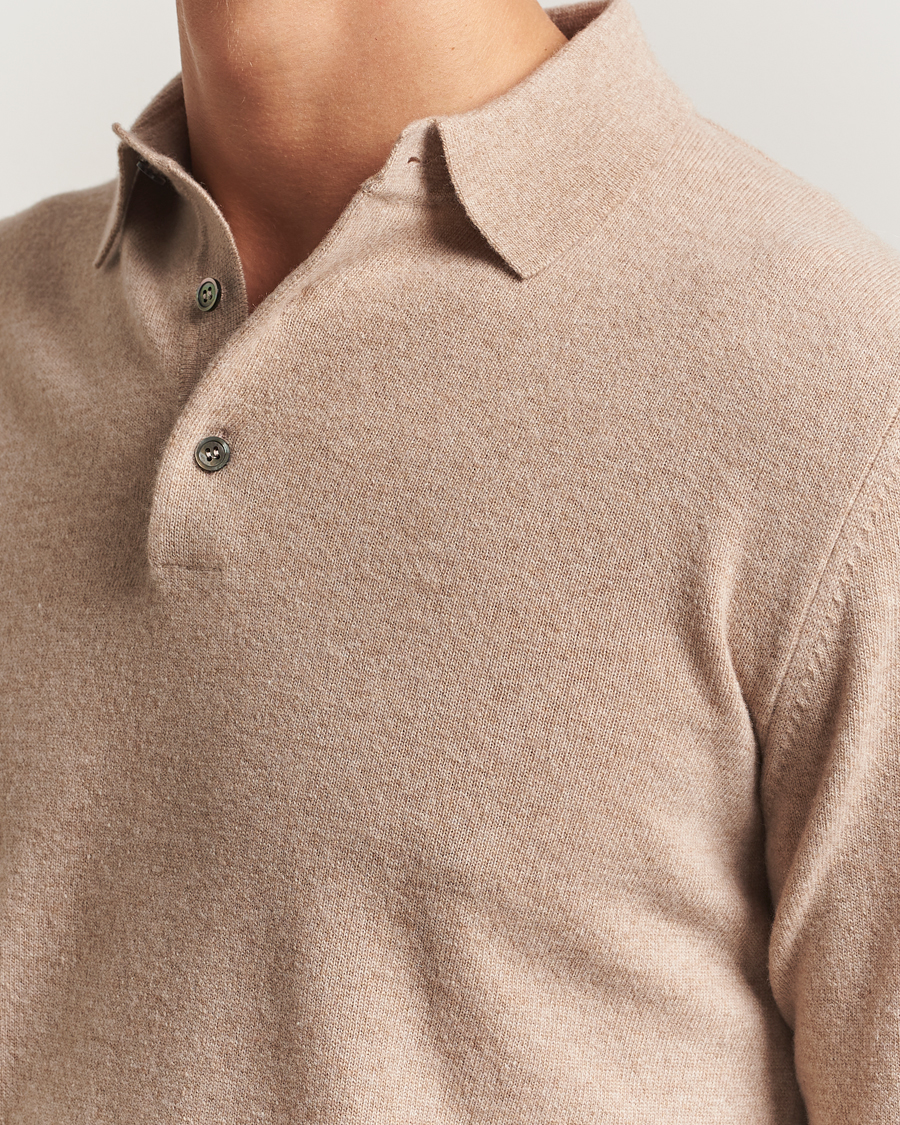 Mies | Puserot | Morgano | Wool/Cashmere Polo Beige