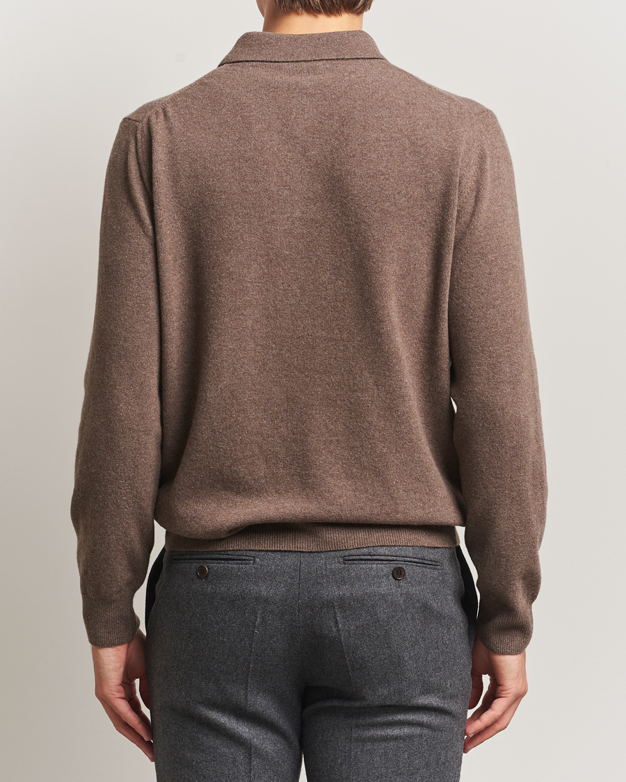 Mies | Puserot | Morgano | Wool/Cashmere Polo Brown