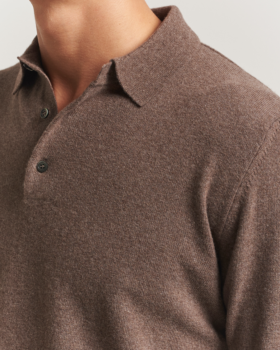 Mies | Puserot | Morgano | Wool/Cashmere Polo Brown