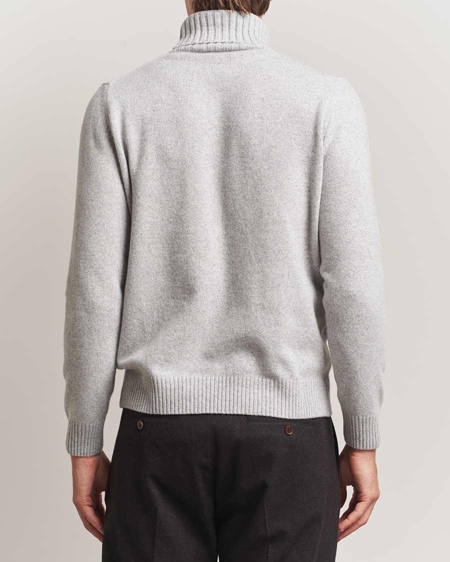 Mies | Puserot | Morgano | Wool/Cashmere Heavy Knit Rollneck Light Grey