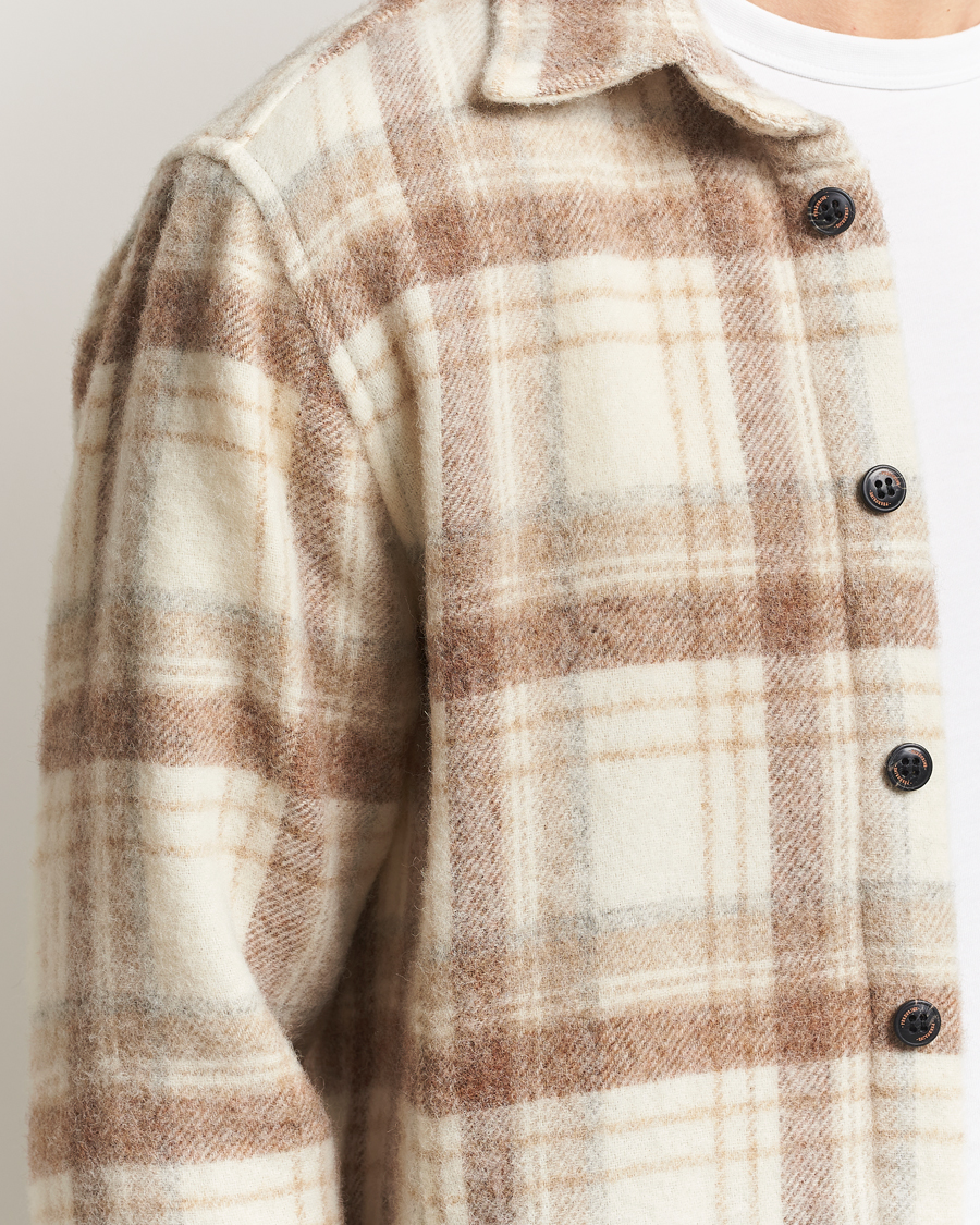 Mies | Kauluspaidat | Peregrine | Moon Wool Check Overshirt Beige