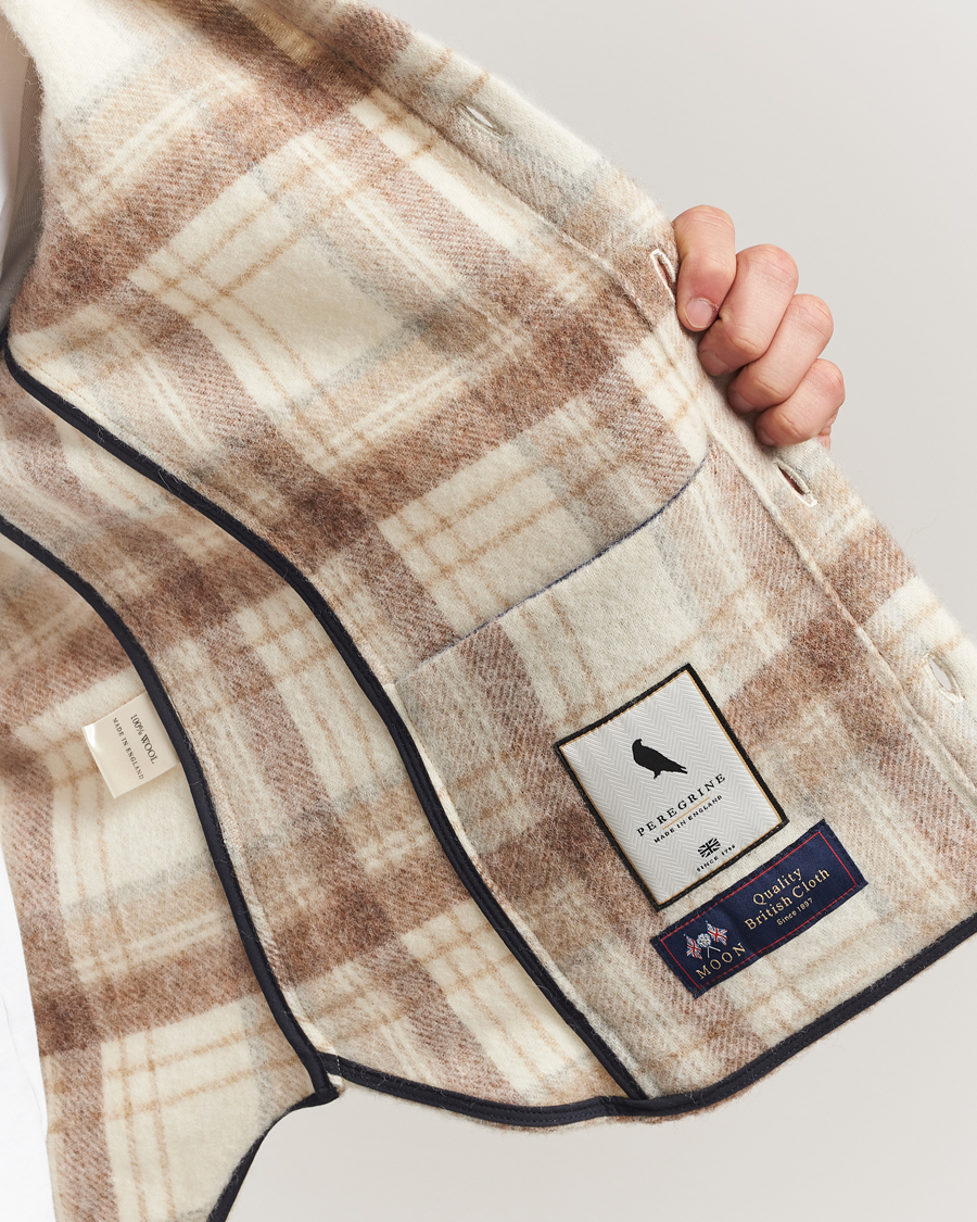 Mies | Kauluspaidat | Peregrine | Moon Wool Check Overshirt Beige