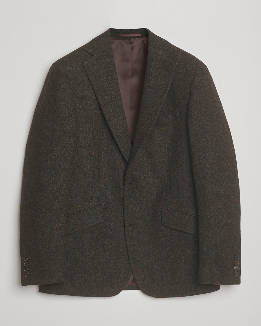 Mies | Pikkutakit | Walker Slater | Edward Shetland Wool Donegal Blazer Dark Brown