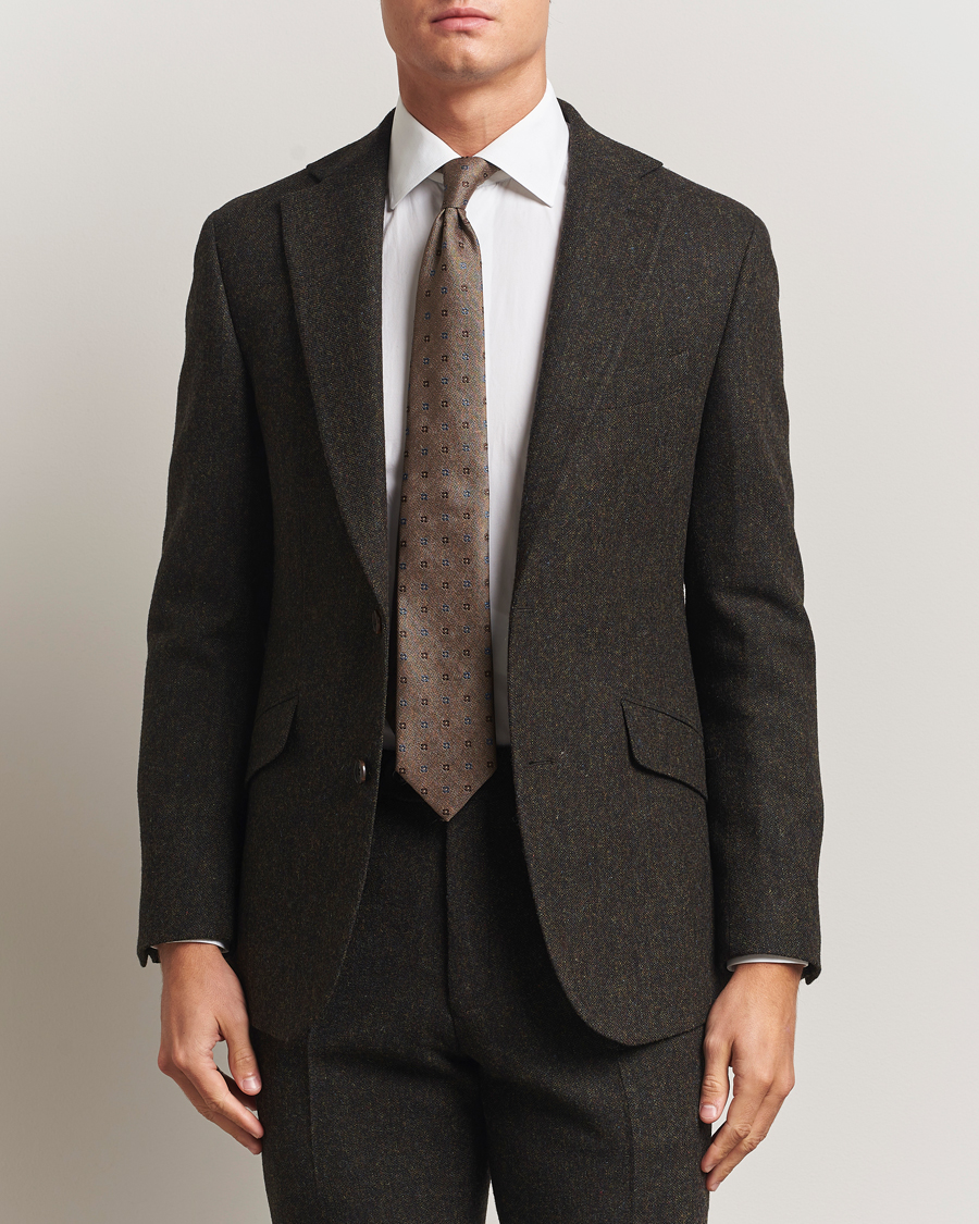 Mies | Pikkutakit | Walker Slater | Edward Shetland Wool Donegal Blazer Dark Brown