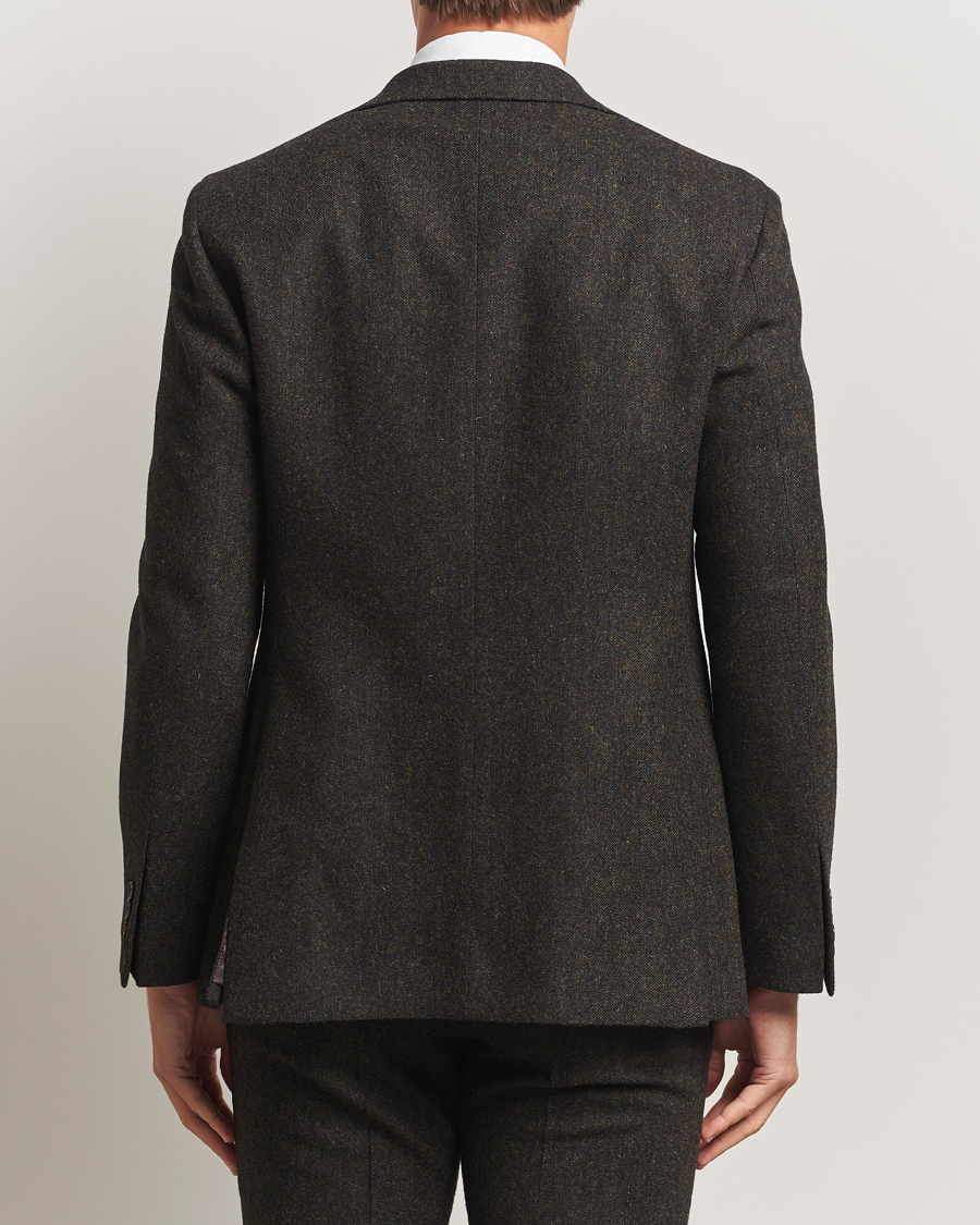Mies | Pikkutakit | Walker Slater | Edward Shetland Wool Donegal Blazer Dark Brown