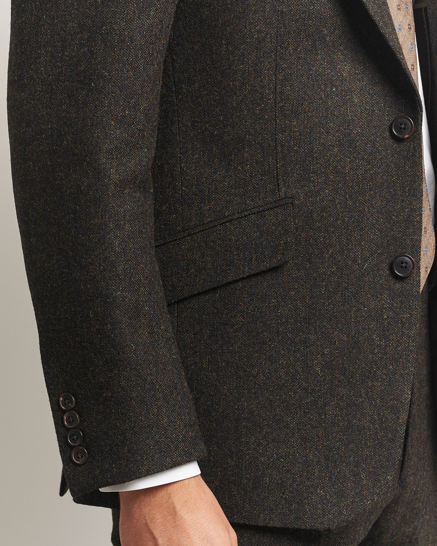 Mies | Pikkutakit | Walker Slater | Edward Shetland Wool Donegal Blazer Dark Brown