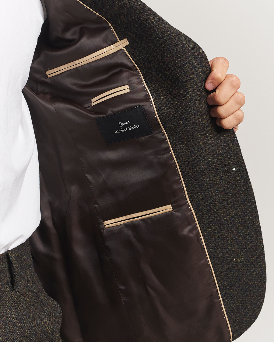 Mies | Pikkutakit | Walker Slater | Edward Shetland Wool Donegal Blazer Dark Brown