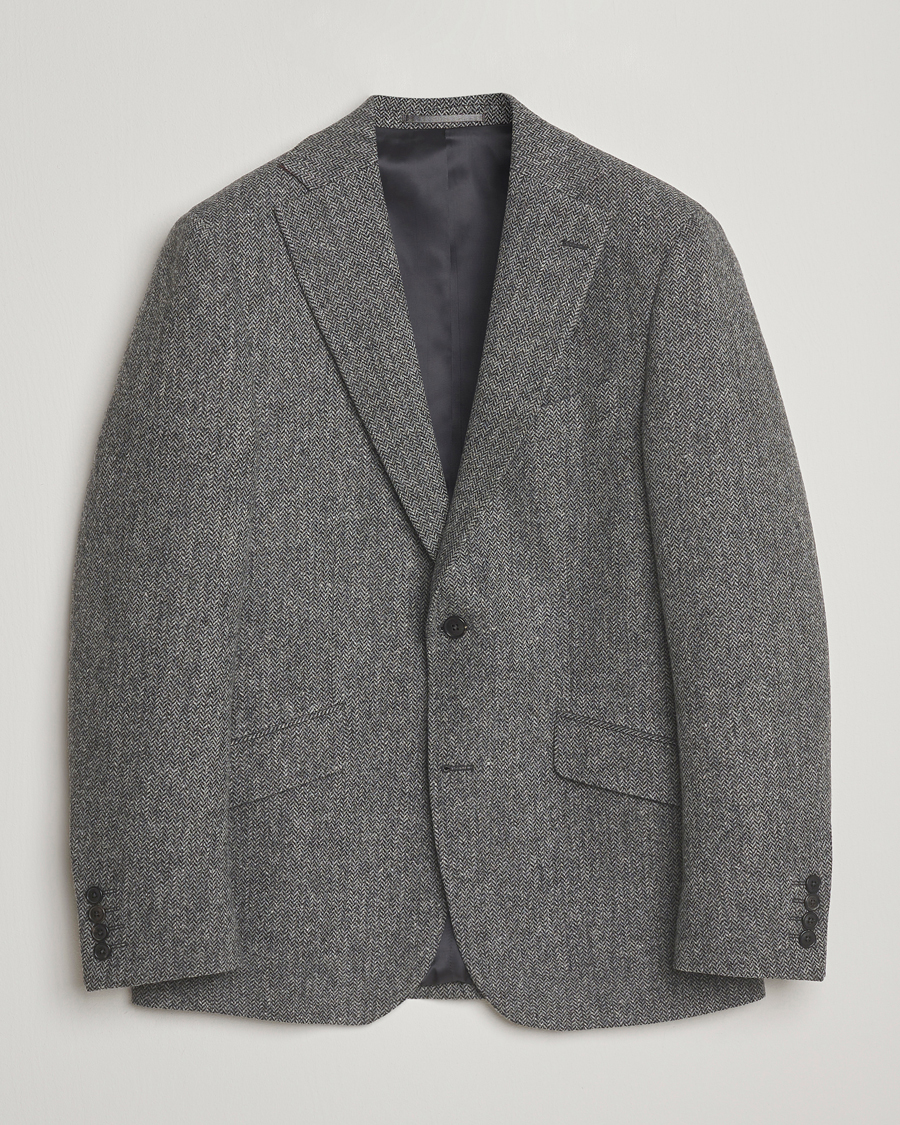 Mies | Pikkutakit | Walker Slater | Edward Lambswool Herringbone Blazer Dark Grey