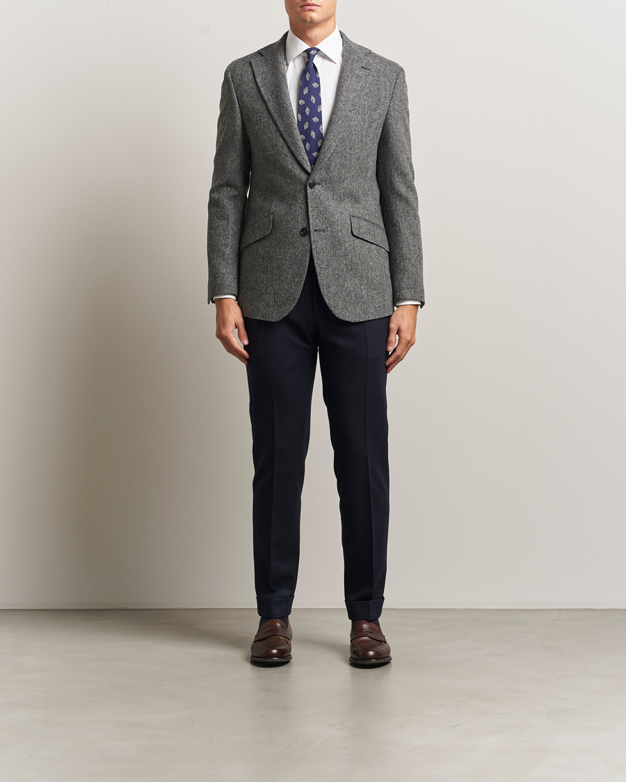 Mies | Pikkutakit | Walker Slater | Edward Lambswool Herringbone Blazer Dark Grey