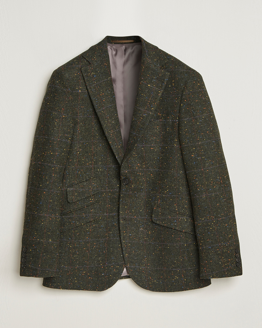 Mies | Pikkutakit | Walker Slater | Edward Lambswool Donegal Windowpane Blazer Dark Green